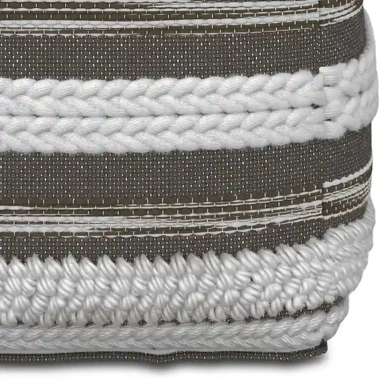 Pouf carré bohème en motif tissé à la main