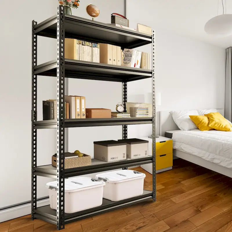 DoCred Adjustable Garage Storage Shelves, Metal Shelving, Black