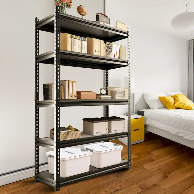 DoCred Adjustable Garage Storage Shelves, Metal Shelving, Black