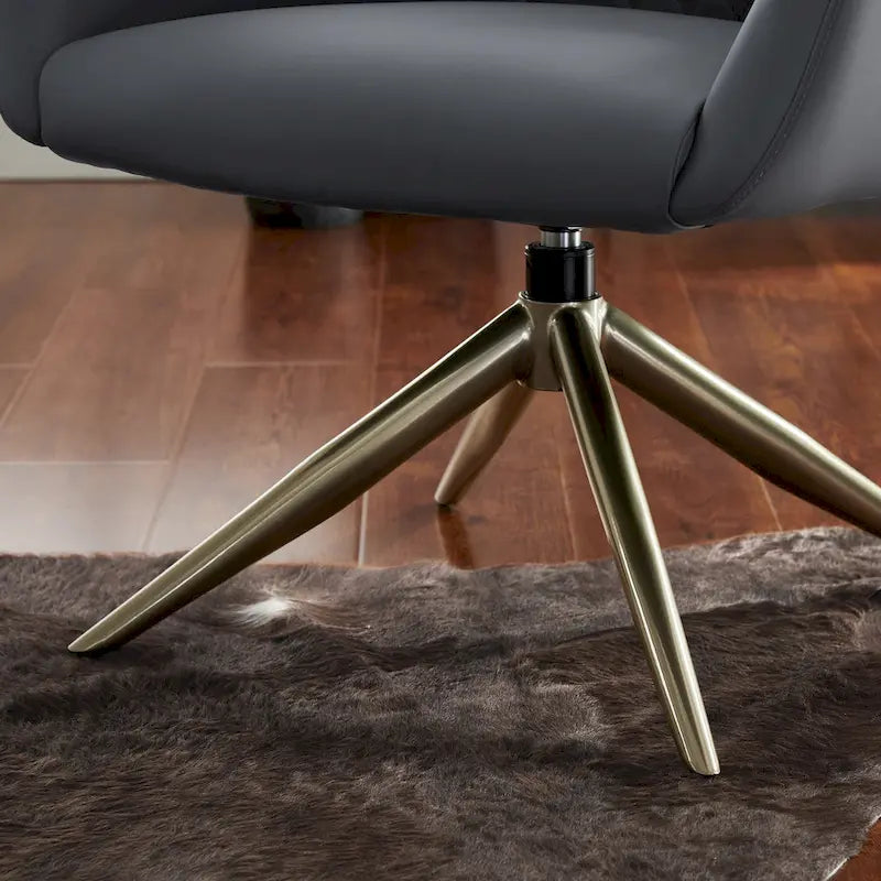 Fauteuil d'appoint pivotant en similicuir
