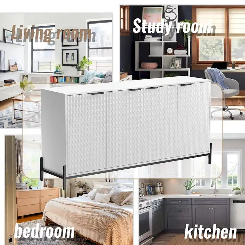 Buffets accent à 4 portes avec finition brillante