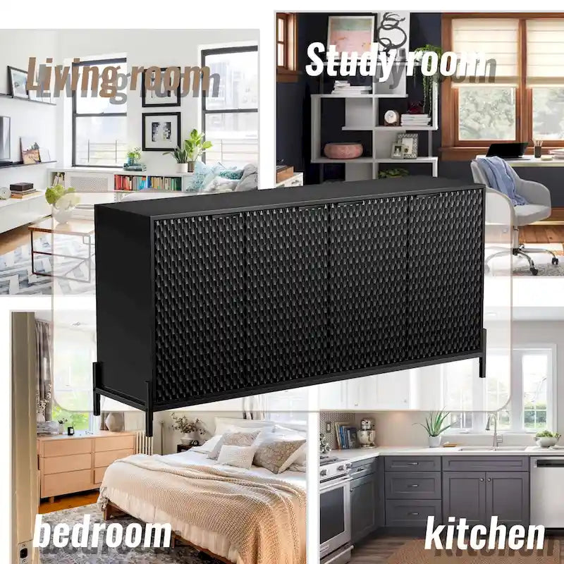 Buffets accent à 4 portes avec finition brillante