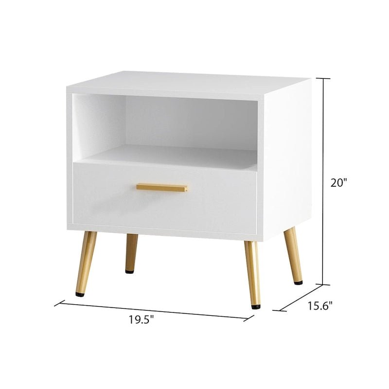 One Drawer Nightstand With One Open Shelf