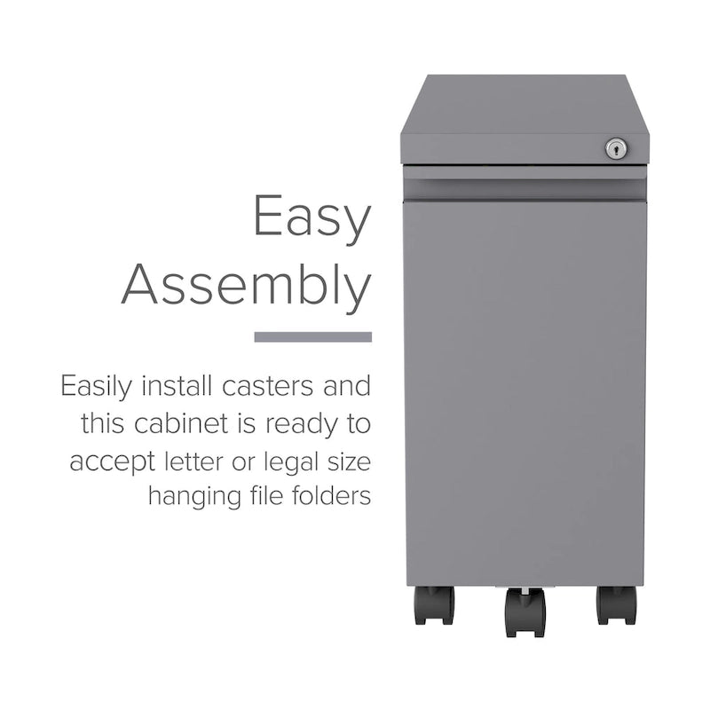 Hirsh 20-in Deep Mobile Zip Pedestal 2-Drawer Box/File, Silver