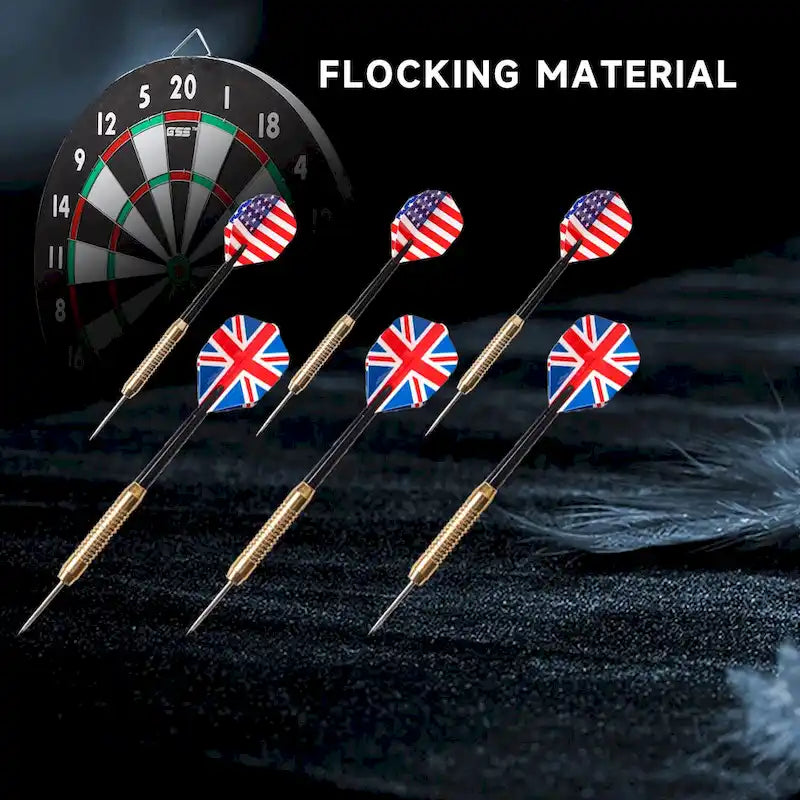 GSE 18 2-in-1 Paper Baseball & Dart Board Games Set. Double-Sided Dartboard with six 17G Steel Tip Darts - 18-Inch