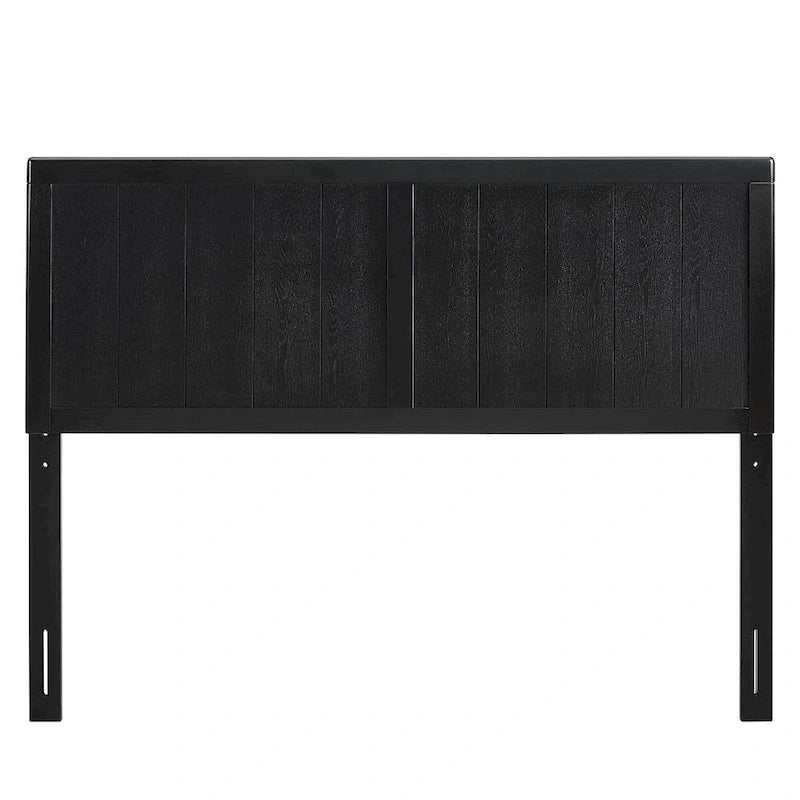 Widman Country Style King Size Black Wooden Headboard