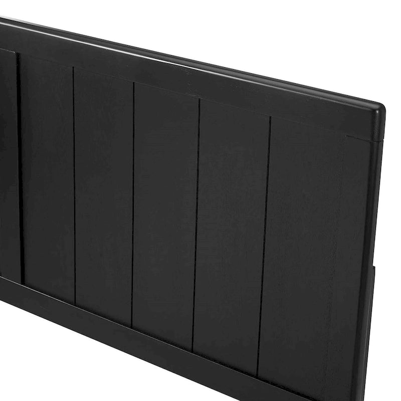 Widman Country Style King Size Black Wooden Headboard