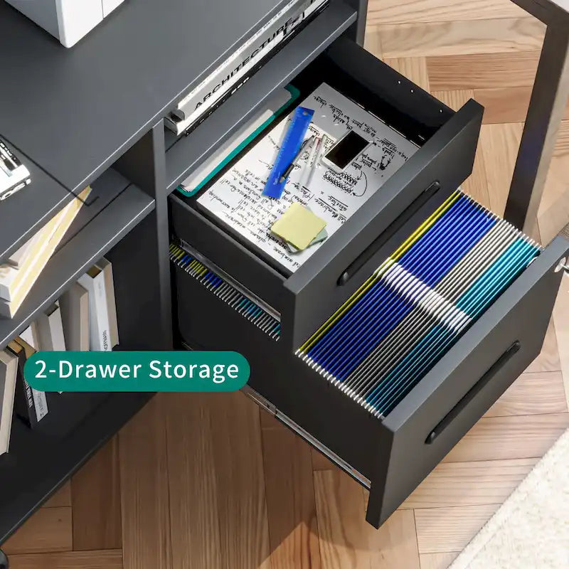 Modern Mobile Steel File Cabinet Lateral Filing Cabinet 2 Drawers
