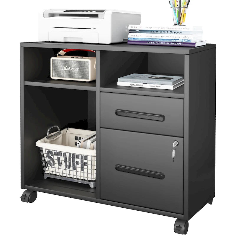 Modern Mobile Steel File Cabinet Lateral Filing Cabinet 2 Drawers