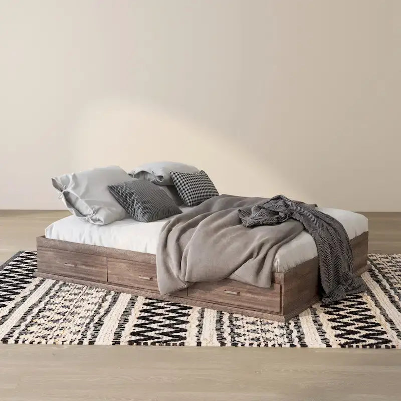 DH BASIC Contemporary 3-Drawer Storage Platform Bed by Denhour