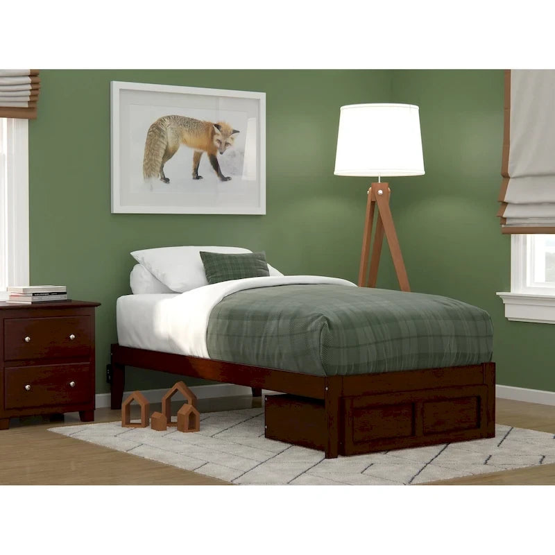 AFI Colorado Platform Bed with Foot Drawer and Charging Station