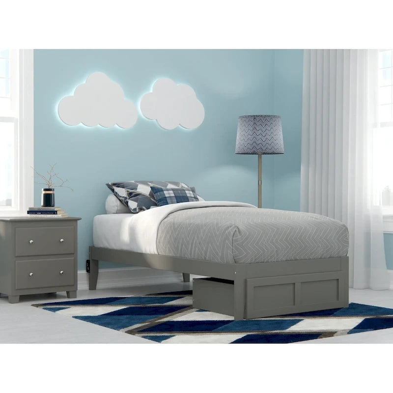 AFI Colorado Platform Bed with Foot Drawer and Charging Station