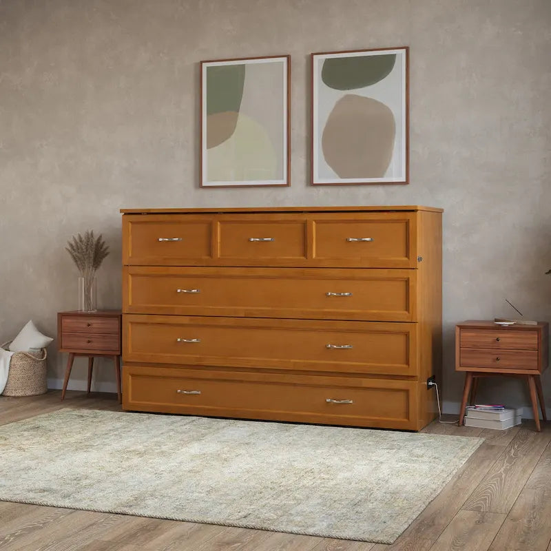 Northfield Queen Murphy Bed Chest with Mattress