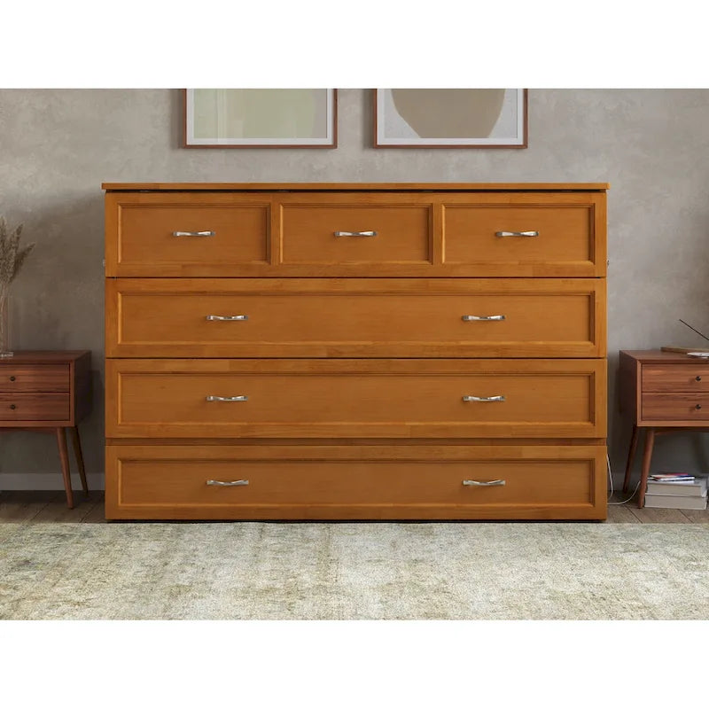 Northfield Queen Murphy Bed Chest with Mattress