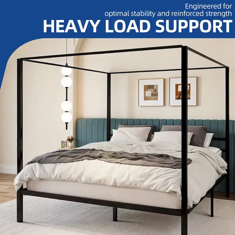 Metal Full Canopy Platform Bed Frame