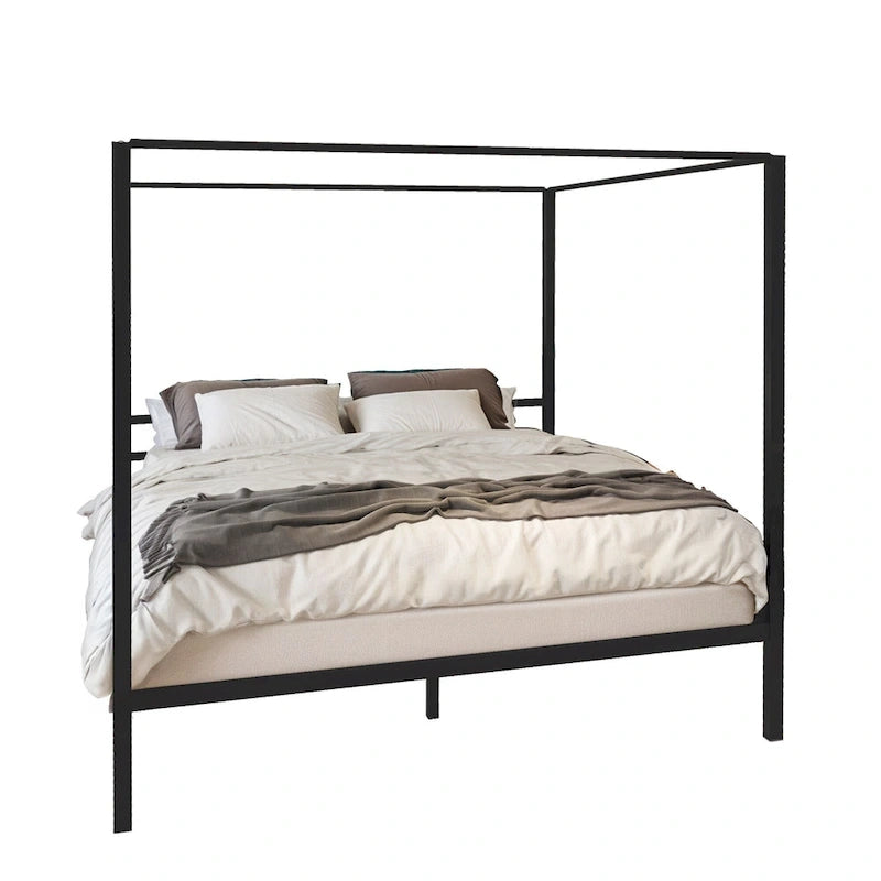 Metal Full Canopy Platform Bed Frame