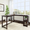 Plank and Beam Corner Desk w/ Shelves