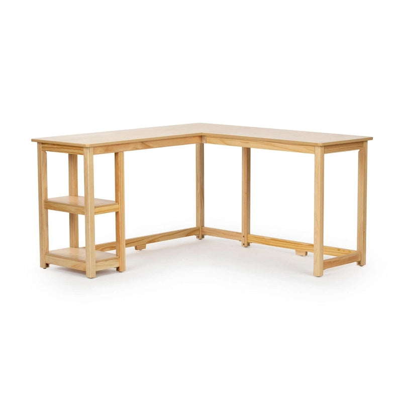 Plank and Beam Corner Desk w/ Shelves