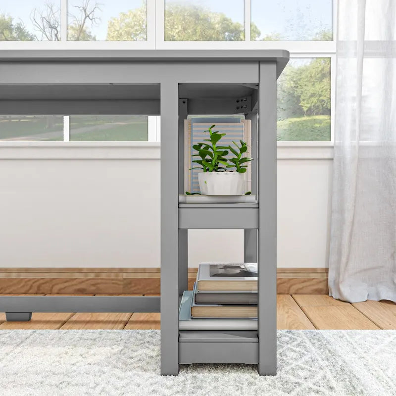 Plank and Beam Corner Desk w/ Shelves