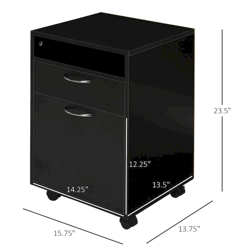 Mobile Storage Cabinet Organizer with Drawer and Cabinet, Printer Stand with Castors