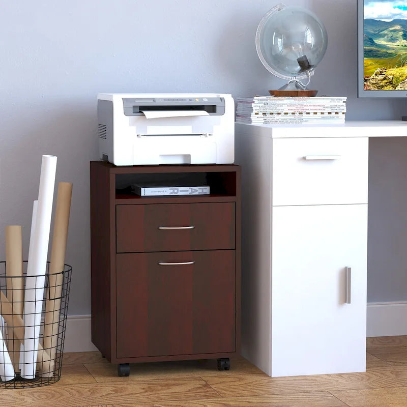 Mobile Storage Cabinet Organizer with Drawer and Cabinet, Printer Stand with Castors