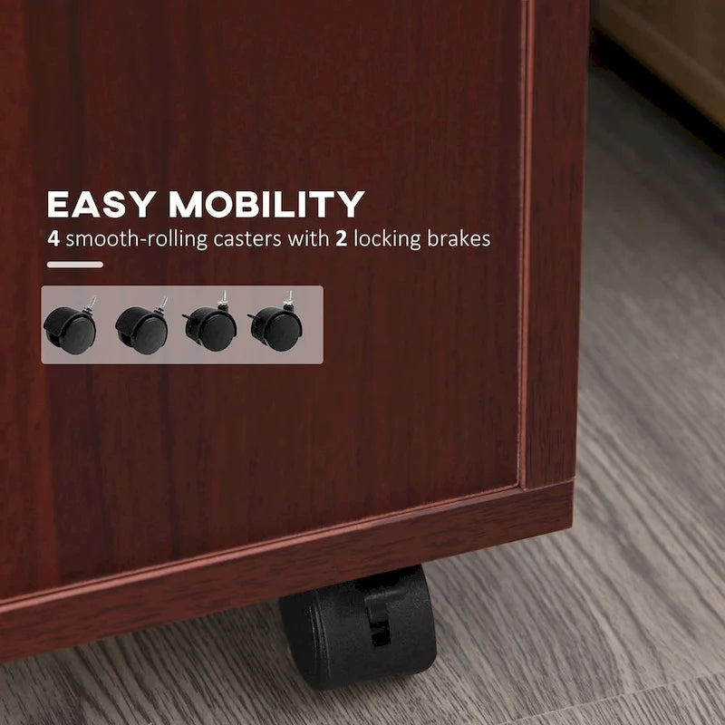 Mobile Storage Cabinet Organizer with Drawer and Cabinet, Printer Stand with Castors