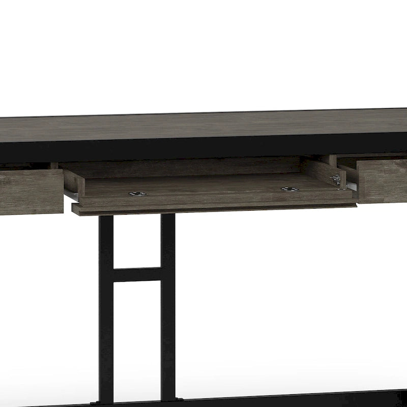 Bureau industriel en bois d'acacia massif