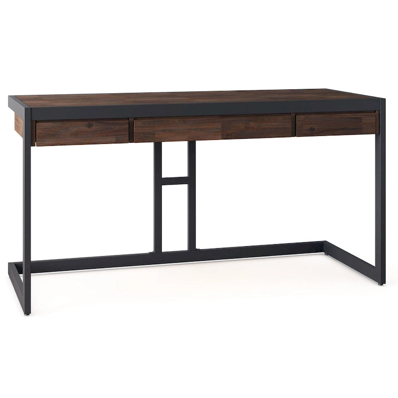 Bureau industriel en bois d'acacia massif