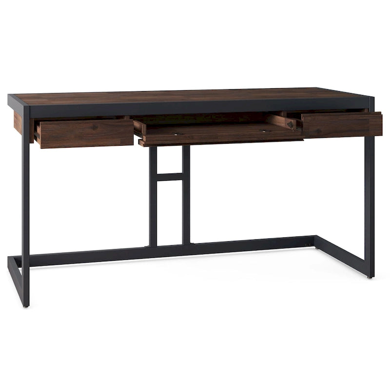 Bureau industriel en bois d'acacia massif