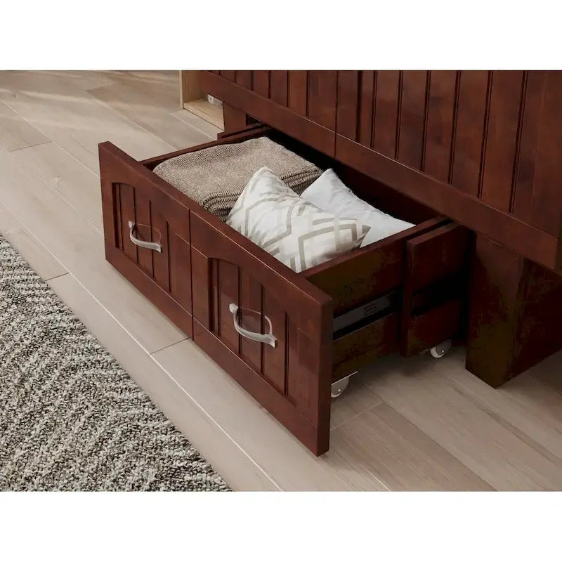 Sydney Twin Murphy Bed Chest with 6 inch Mattress