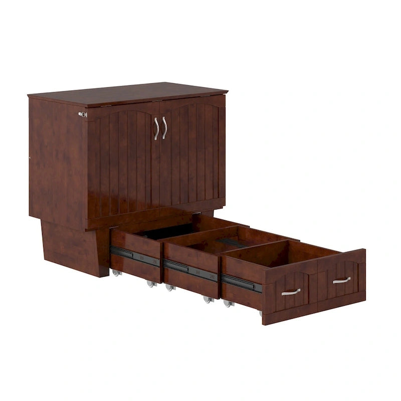 Sydney Twin Murphy Bed Chest with 6 inch Mattress