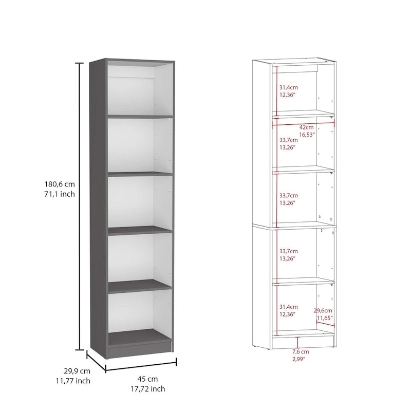 Kenyon 67 Wide 5-Shelf Double Cabinet Bookcase Set of 3