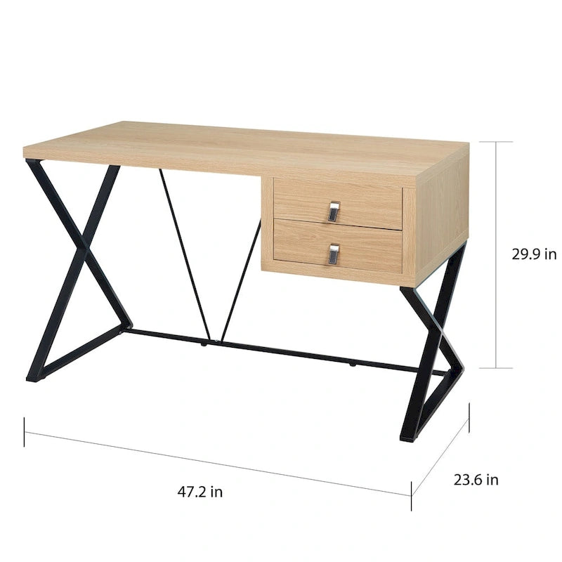 Bureau au design contemporain avec finition et base contrastées