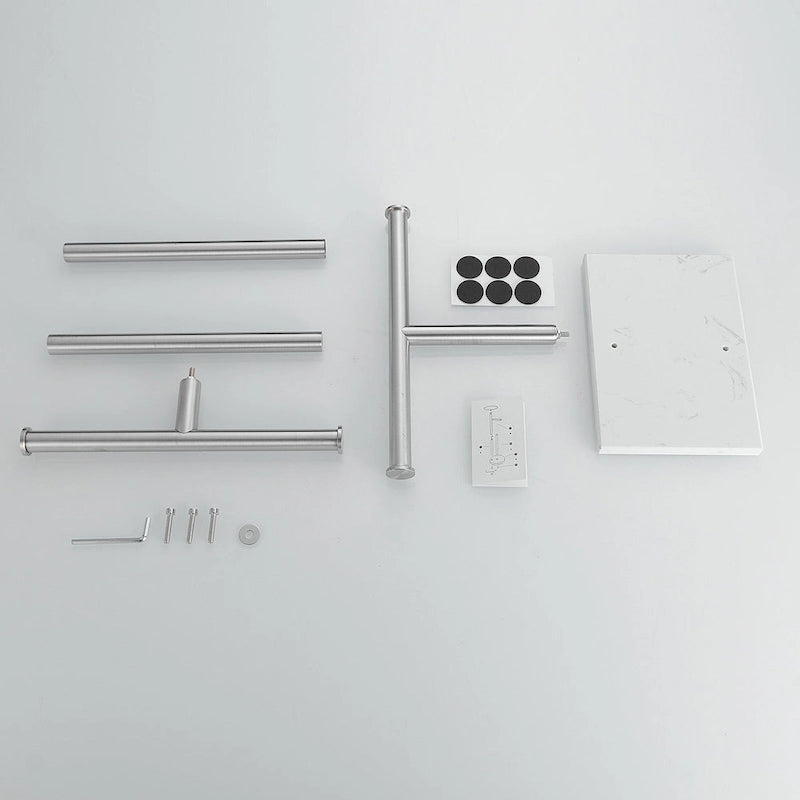 2-Tier Towel Rack Countertop Free Standing with Natural Marble Base