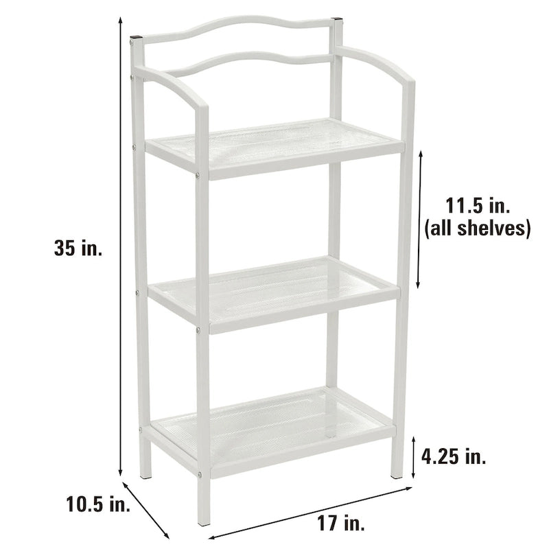 Household Essentials 3-Tier Metal Bathroom Storage Shelf - 10.5L x 17.0W x 35.0H