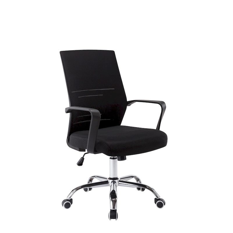 Porthos Home Balzac Mesh Ergonomic Office Chair with Chrome Roller Base