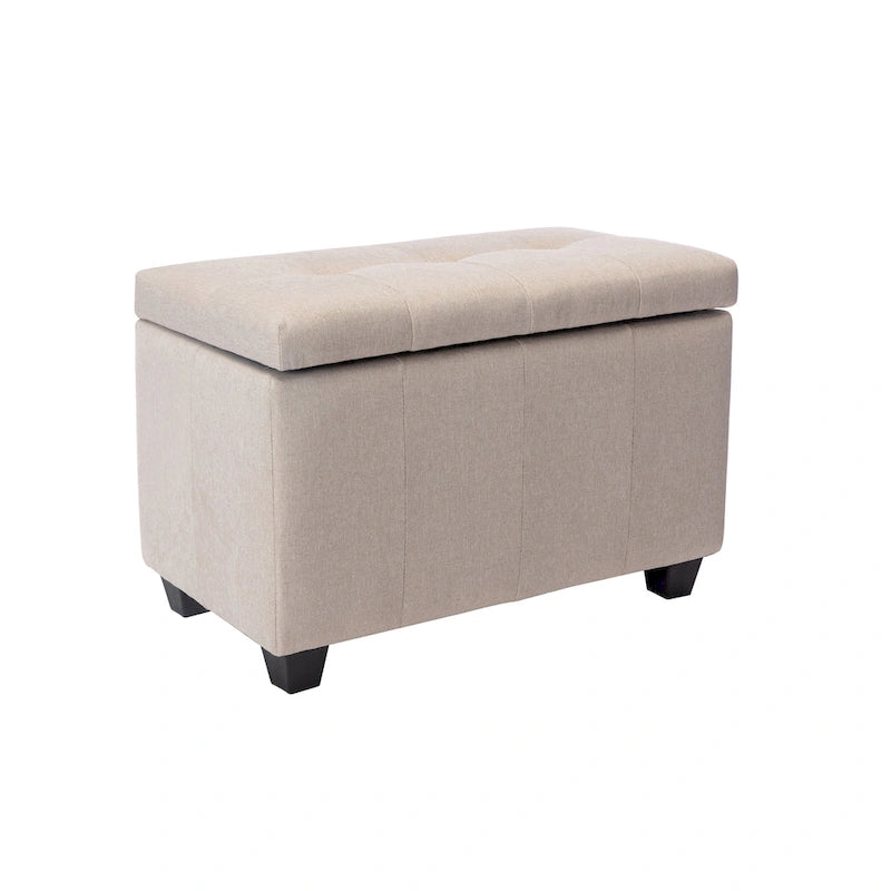 Banc de rangement capitonné avec couvercle à rabat