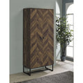 Gunderson Rustic Oak and Gunmetal 8-Shelf Accent Cabinet
