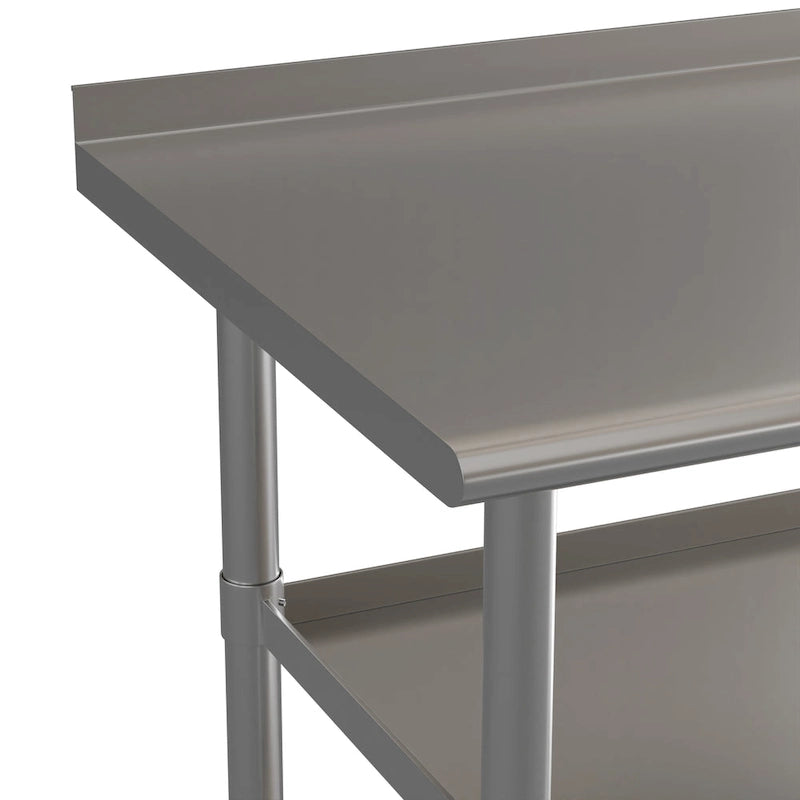 Table de travail de cuisine en acier inoxydable