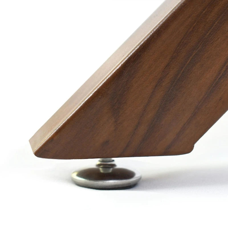 Round 39 Glass Dining Table Walnut Table Leg - 39x30x27