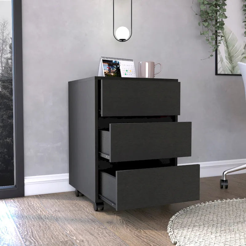 Artemisa 26-inch Tall 3 Drawer Filing Cabinet with 4 Caster Wheels and Superior Top