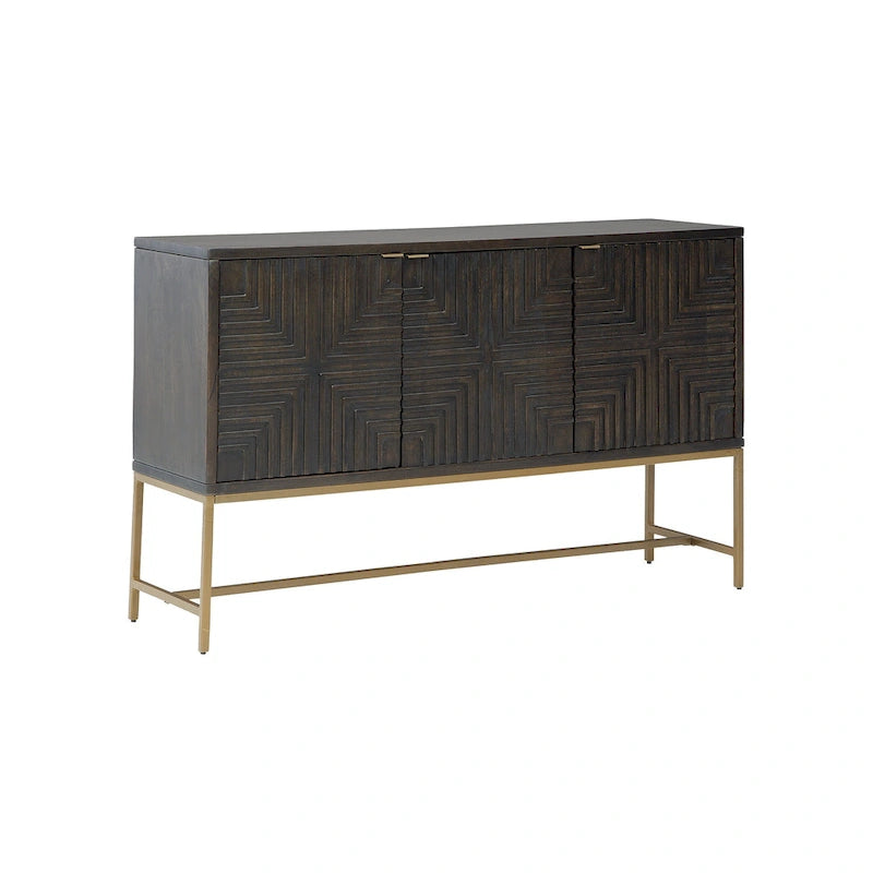 Elinmore Brown/Gold Accent Cabinet - 58W x 16D x 37H