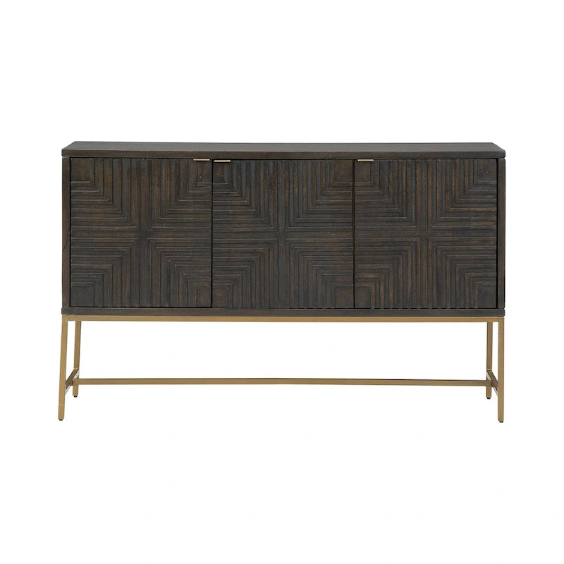 Elinmore Brown/Gold Accent Cabinet - 58W x 16D x 37H