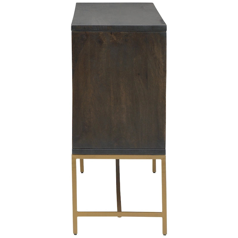 Elinmore Brown/Gold Accent Cabinet - 58W x 16D x 37H