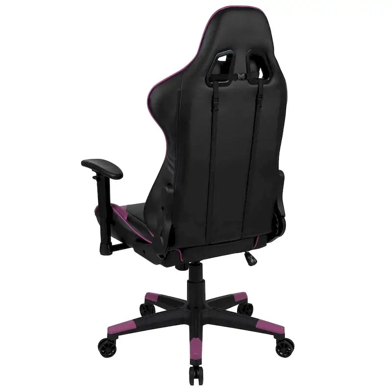 Racing Gaming Ergonomic Chair with Fully Reclining Back in Red LeatherSoft