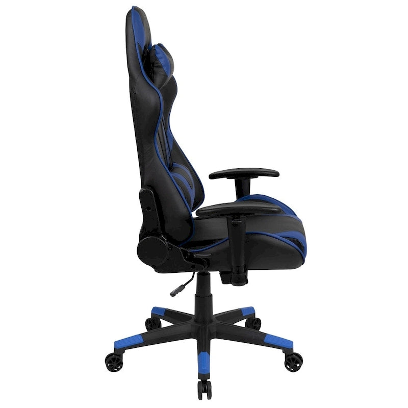 Racing Gaming Ergonomic Chair with Fully Reclining Back in Red LeatherSoft