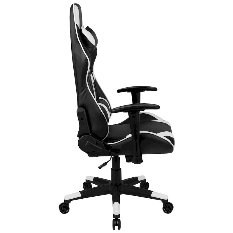 Racing Gaming Ergonomic Chair with Fully Reclining Back in Red LeatherSoft