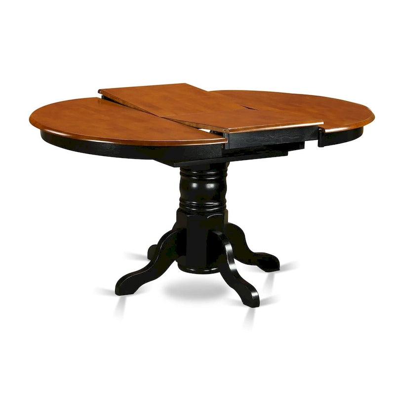East West Furniture Kenley Modern Kitchen Table - an Oval Dining Table Top with Butterfly Leaf & Pedestal Base, (Finish Options)