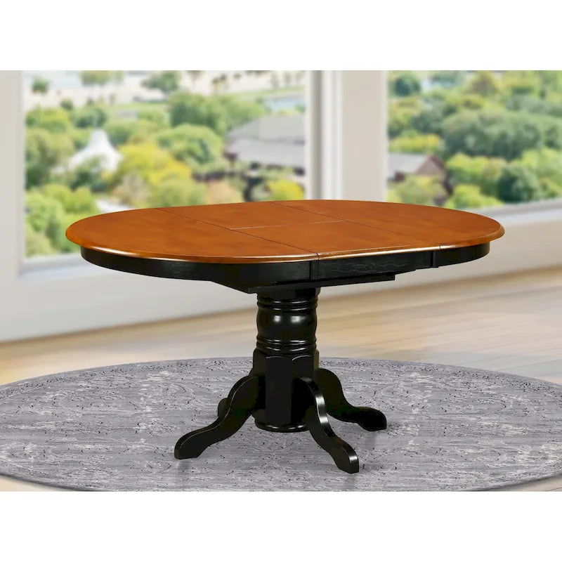 East West Furniture Kenley Modern Kitchen Table - an Oval Dining Table Top with Butterfly Leaf & Pedestal Base, (Finish Options)