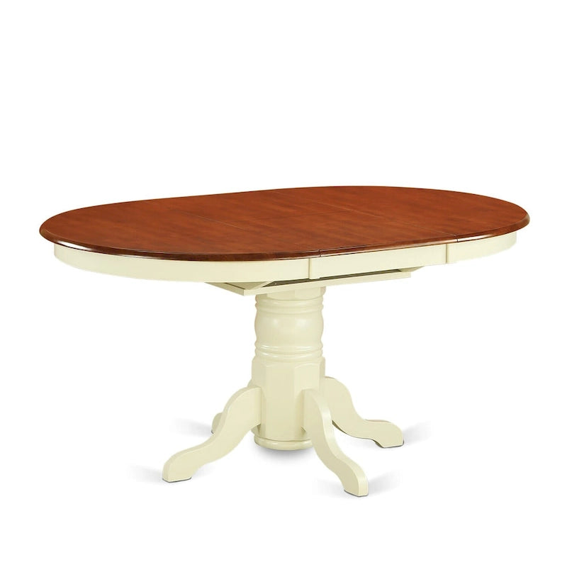 East West Furniture Kenley Modern Kitchen Table - an Oval Dining Table Top with Butterfly Leaf & Pedestal Base, (Finish Options)